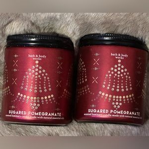 (2) Bath & Body Works Sugared Pomegranate Single Wick Candles Brand New